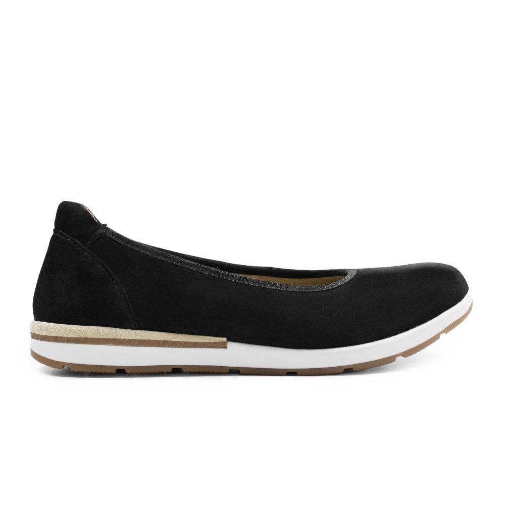 Minfot Ballerinaskor Joyce Dam Stretch Nubuck Svart