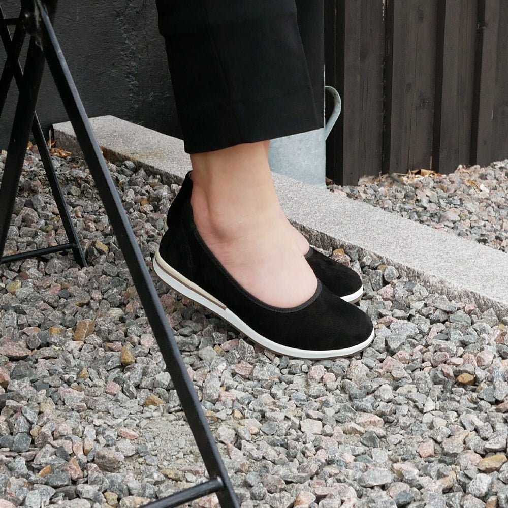 Produktbild 11 - Minfot Ballerinaskor Joyce Stretch Nubuck Svart