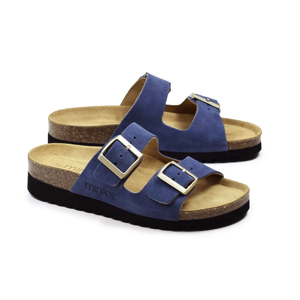 Minfot Sandaler Mjuk Bio Moa Mocka Blå
