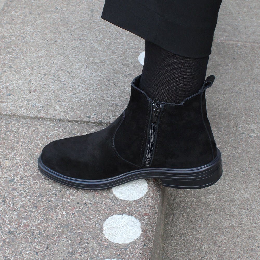 Produktbild 12 - Minfot Bou Chelsea Boots med zip Stretch Nubuck Svart Leopard