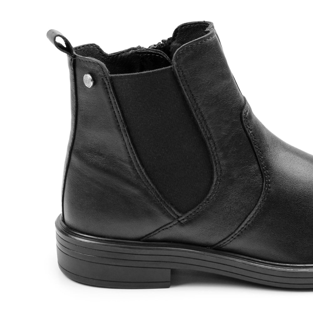 Minfot Bou Chelsea Boots med zip Stretch Läder Svart