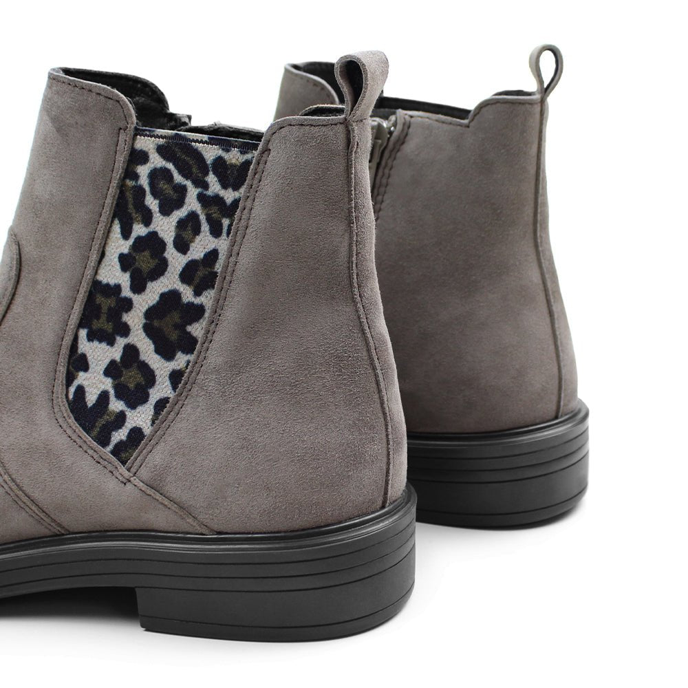 Produktbild 11 - Minfot Bou Chelsea Boots med zip Stretch Nubuck Stone Leopard