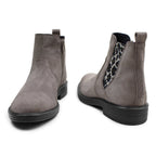 Minfot Bou Chelsea Boots Dam Stretch Nubuck Stone Leopard