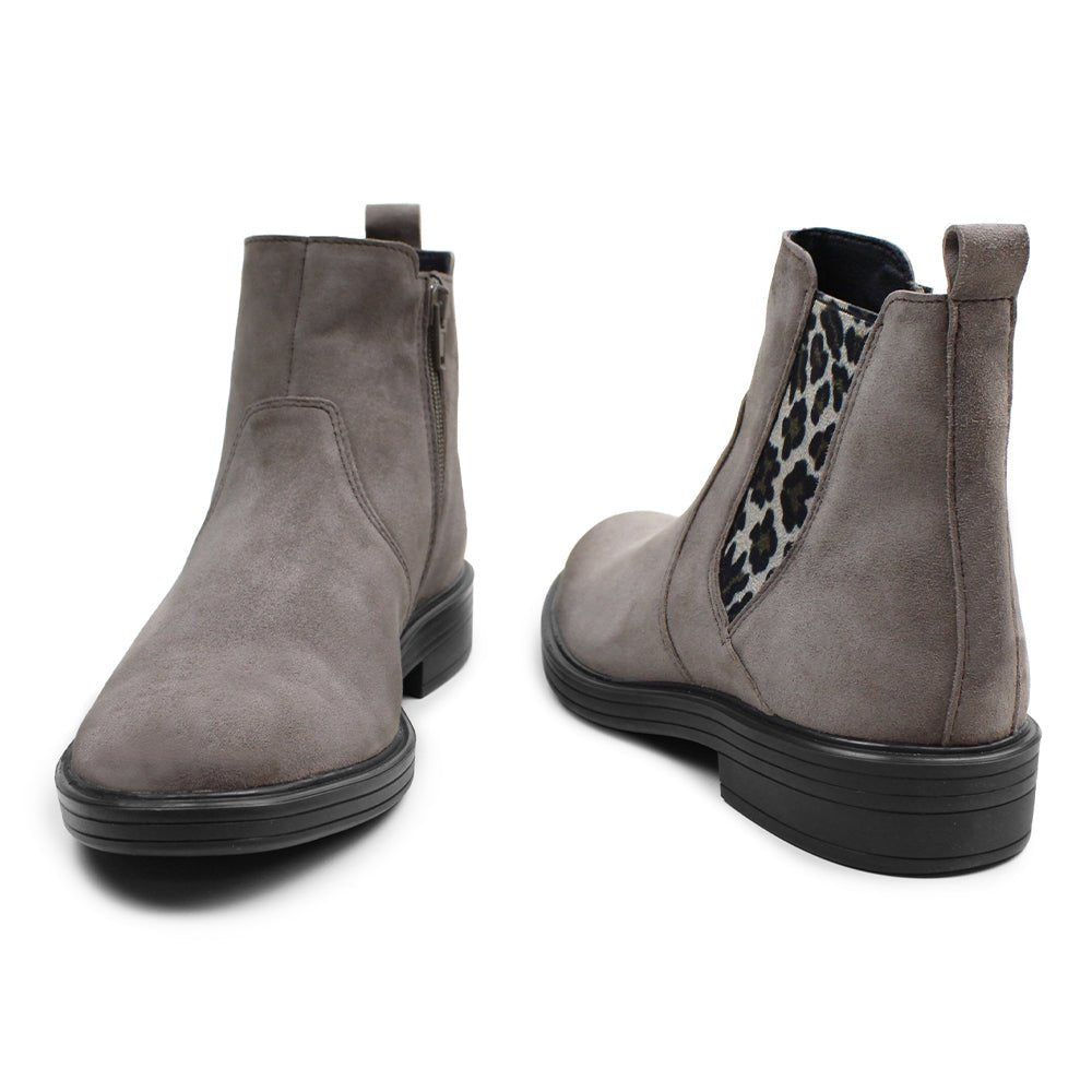 Produktbild 8 - Minfot Bou Chelsea Boots med zip Stretch Nubuck Stone Leopard