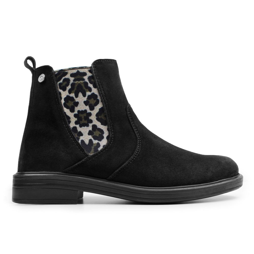 Produktbild 3 - Minfot Bou Chelsea Boots med zip Stretch Nubuck Svart Leopard