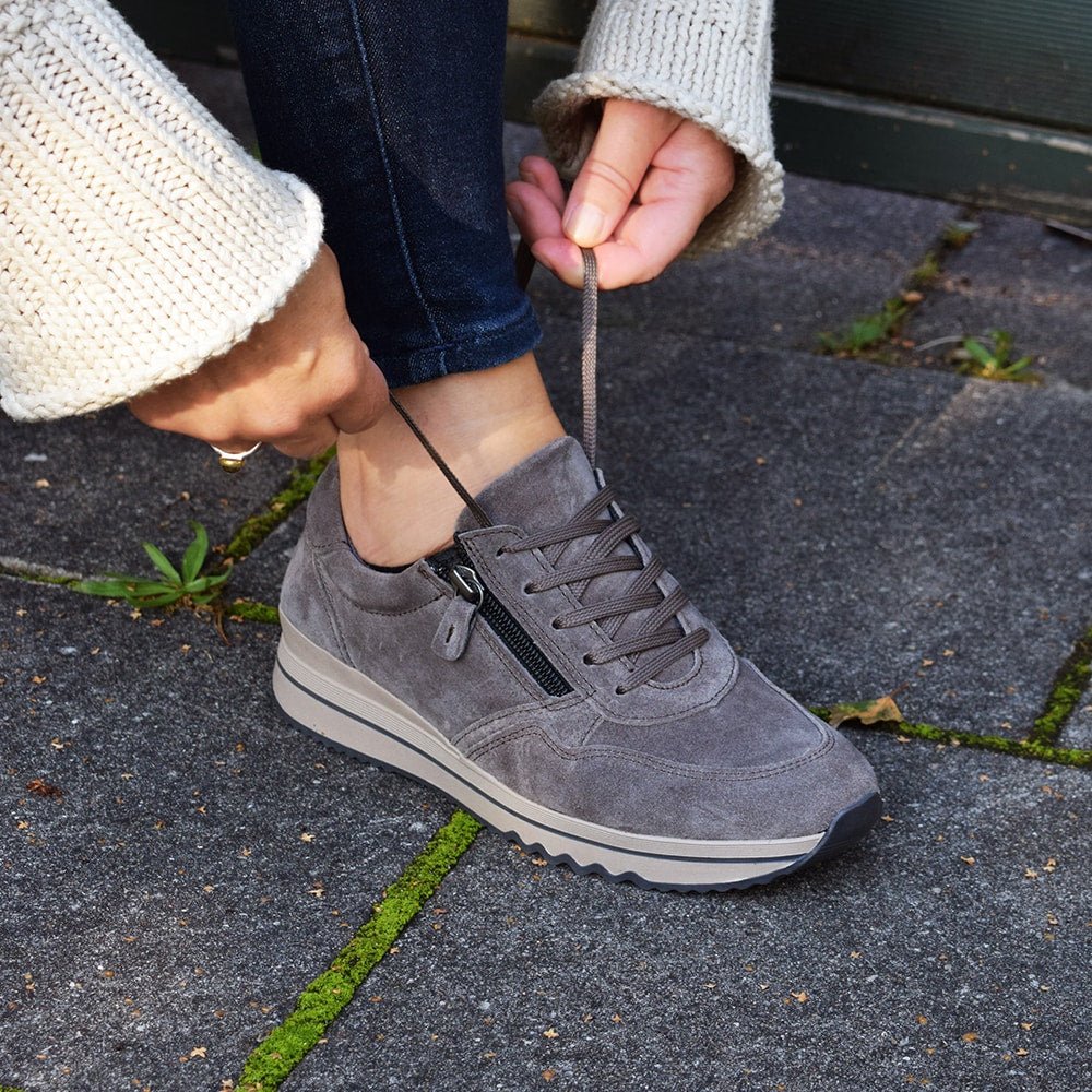 Minfot Cloe Sneaker Dragkedja Mocka Taupe