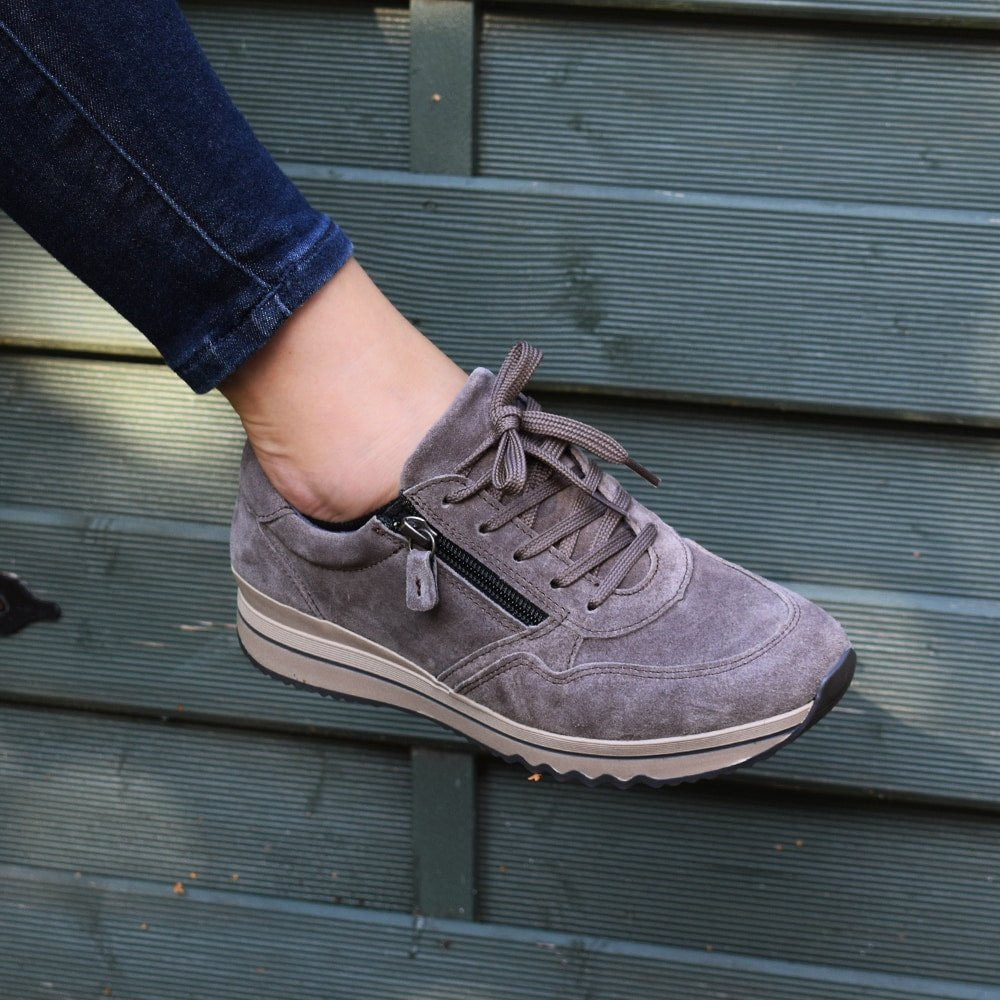 Minfot Cloe Sneaker Dragkedja Mocka Taupe