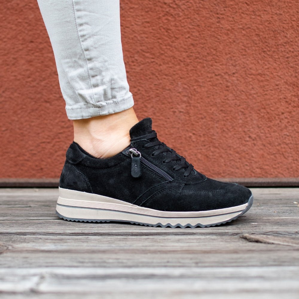 Minfot Cloe Sneaker Dam Dragkedja Mocka Svart