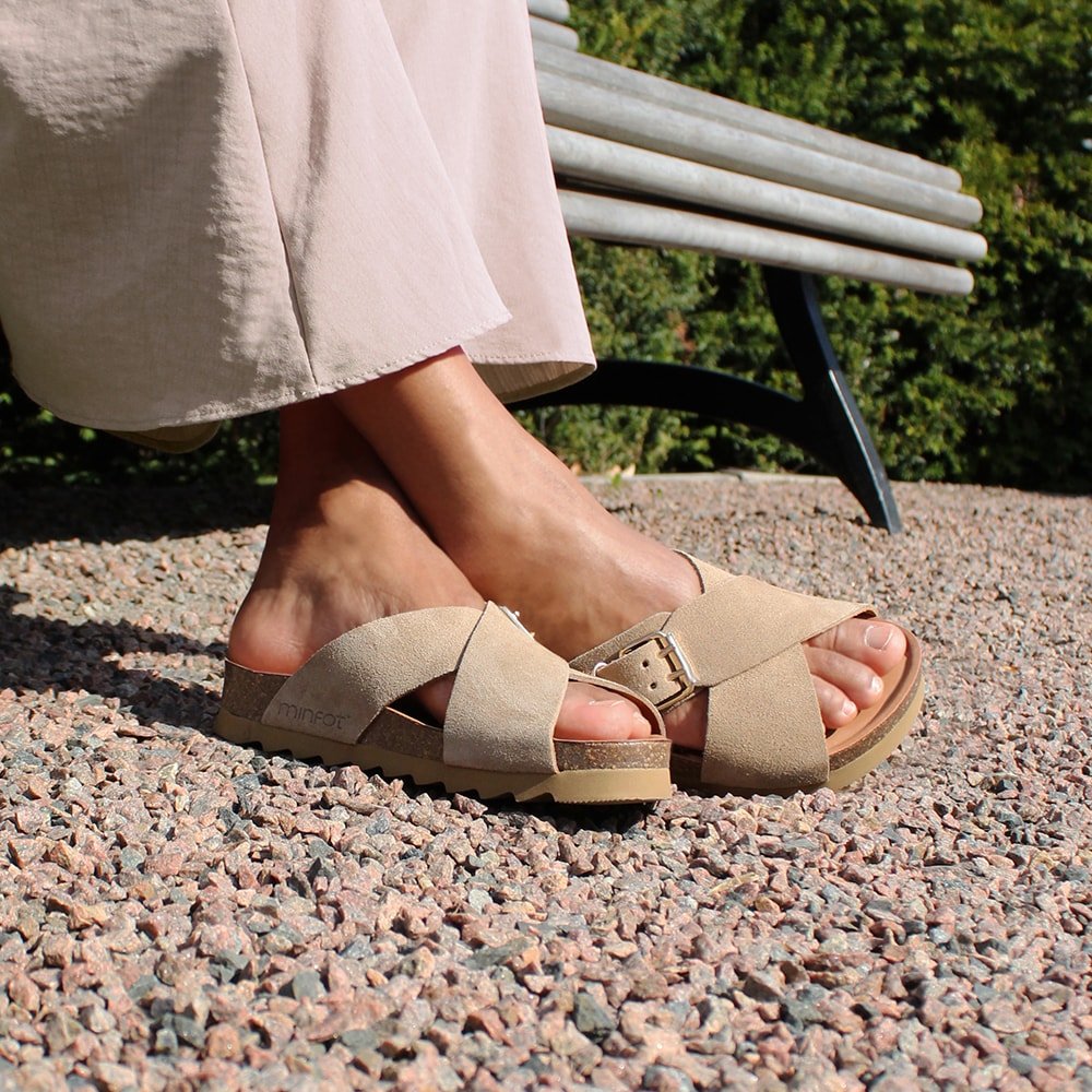 Minfot Cross Sandaler Dam Mocka Sand