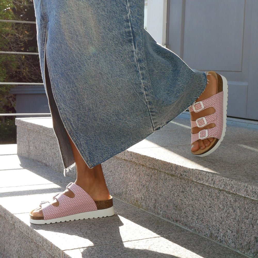Minfot Sandal Mjuk Bio Dots Rosa