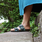 Minfot Softstep Sandaler Dam Biosandal 2-remmar Tropical Glow Svart