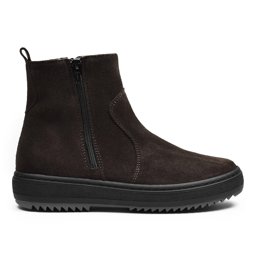 Minfot Dubbskor Idre Mocka Ull Mörkbrun