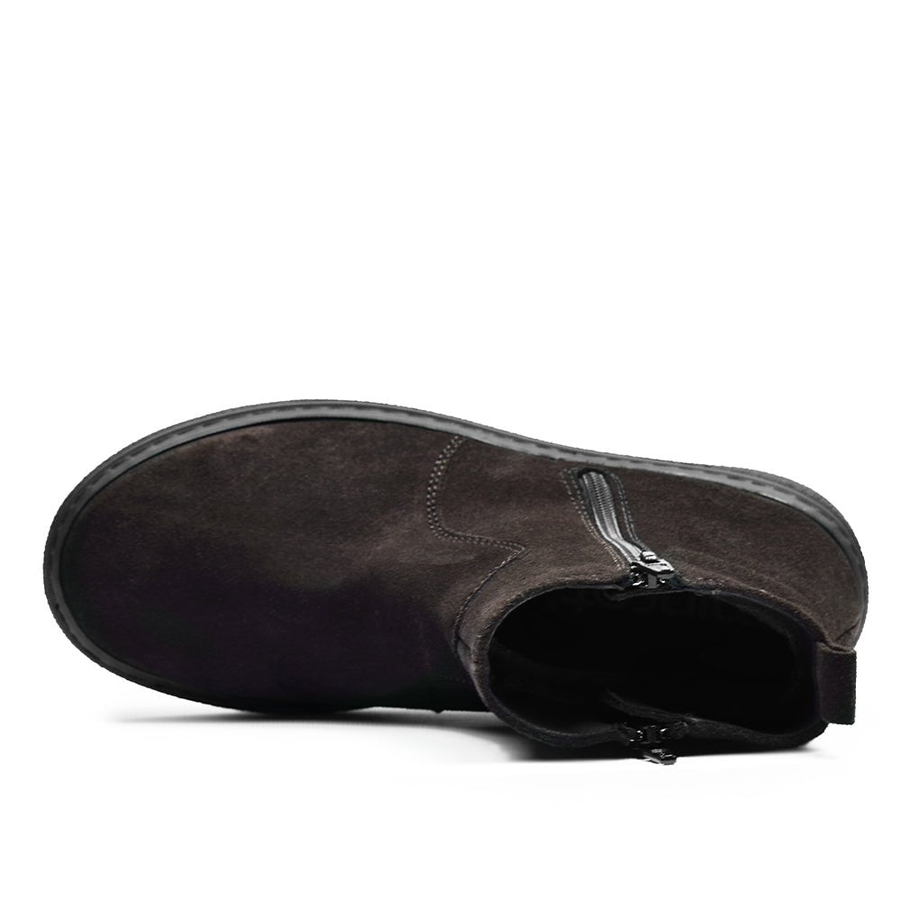 Minfot Dubbskor Idre Mocka Ull Mörkbrun