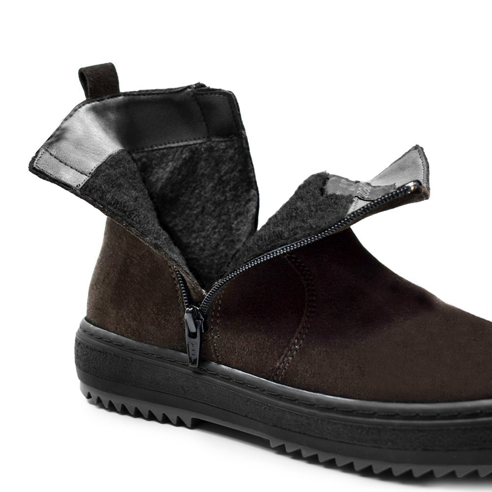 Minfot Dubbskor Idre Mocka Ull Mörkbrun