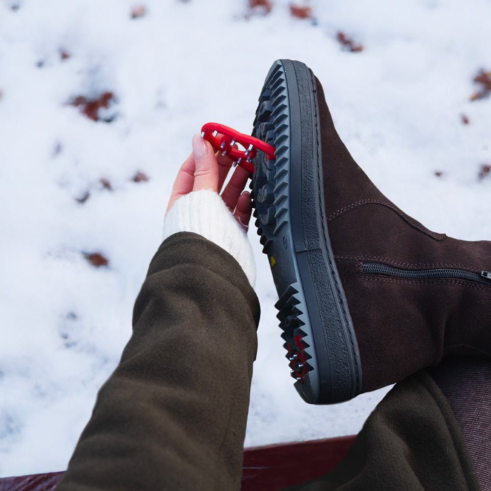 Minfot Dubbskor Idre Mocka Ull Mörkbrun