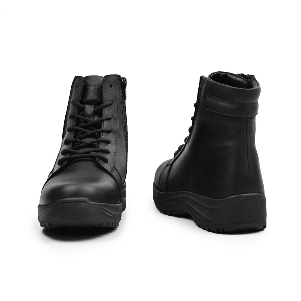 Minfot Dubbskor Lima Skinn Ull Svart