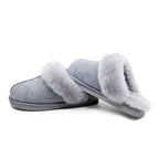 Minfot Fårskinnstofflor Slip-on Duved med sula Grå