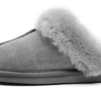 Minfot Fårskinnstofflor Slip-on Duved med sula Ljusgrå