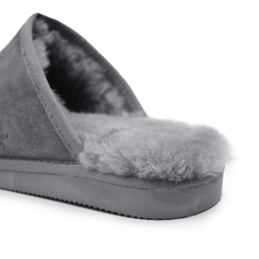 Produktbild 8 - Minfot Fårskinnstofflor Slip-on Orust med sula Grå