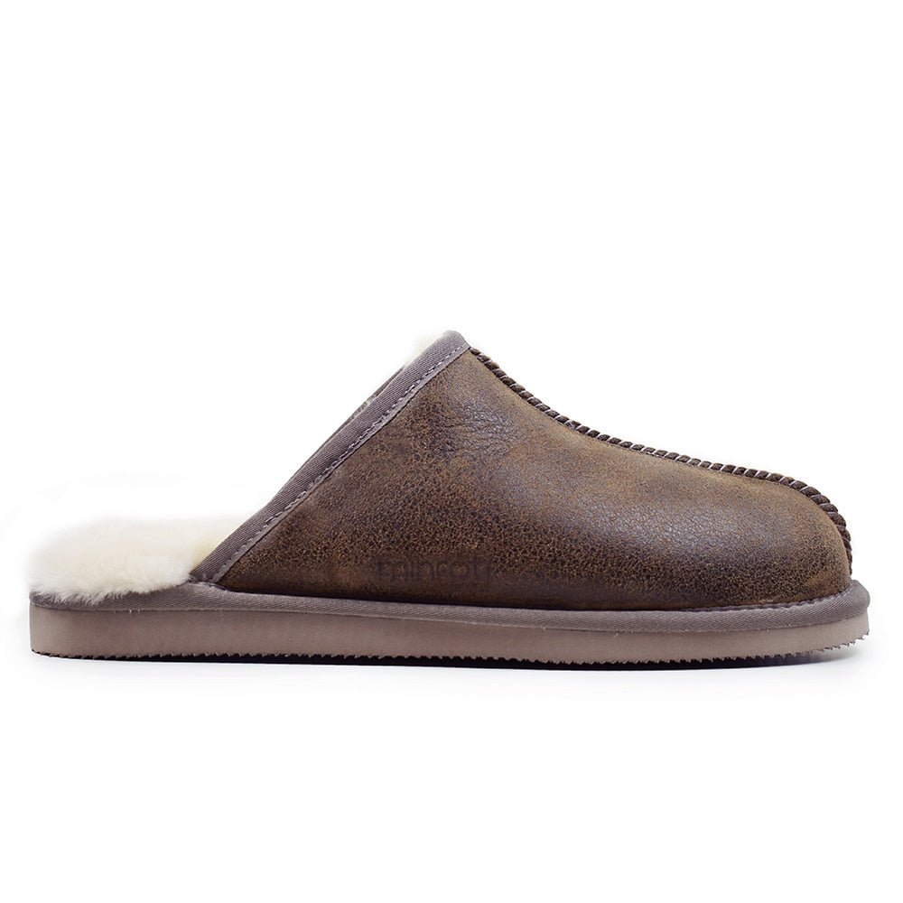Minfot Fårskinnstofflor Slip-on Orust med sula Waxed Stone