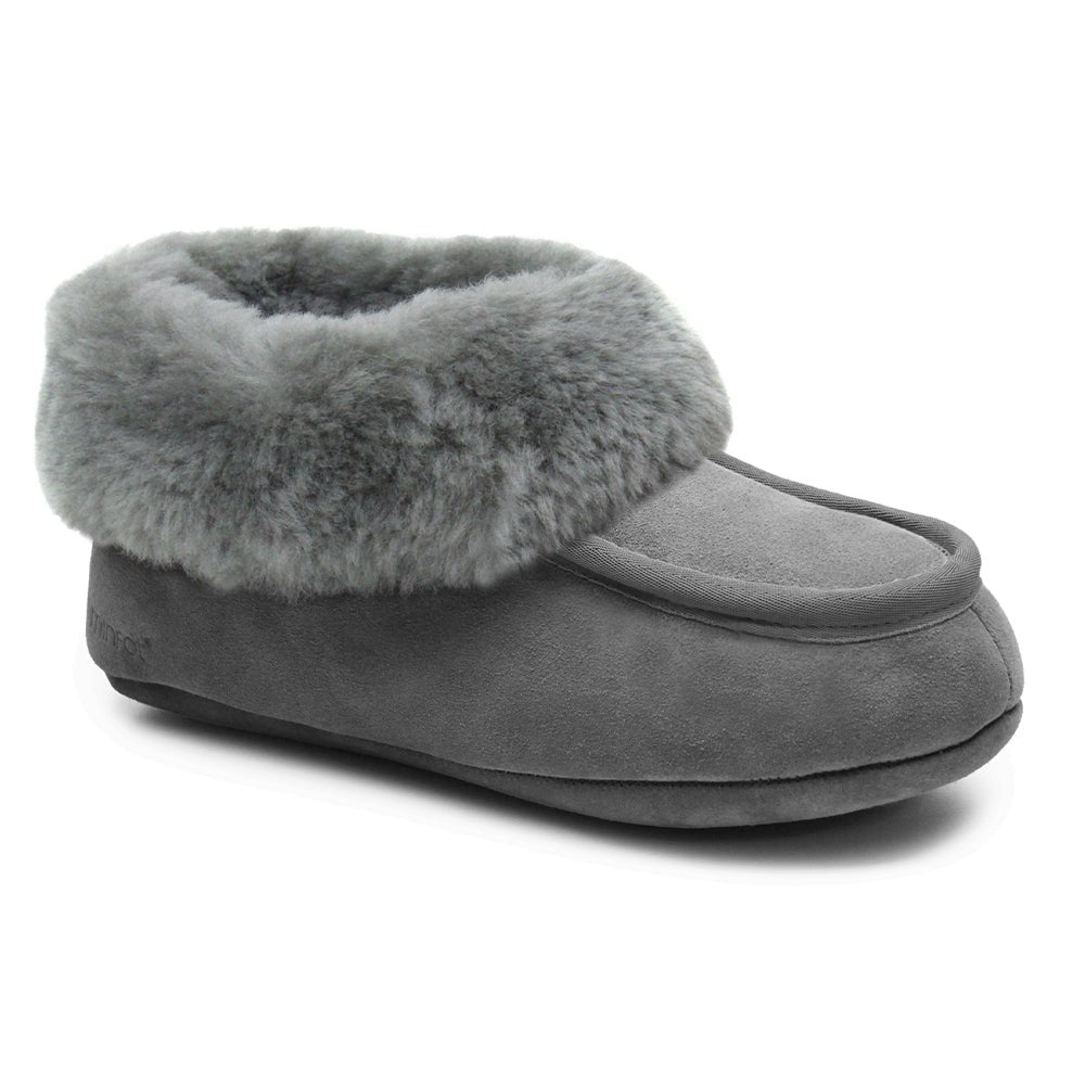 Minfot Fårskinnstofflor Sunne Grafit Grå