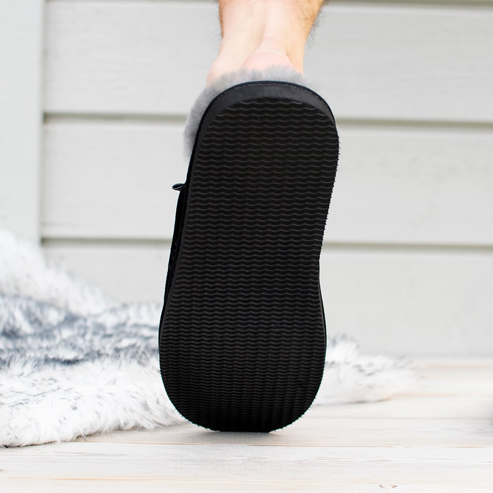 Produktbild 10 - Minfot Fårskinnstofflor Slip-on Orust med sula Svart