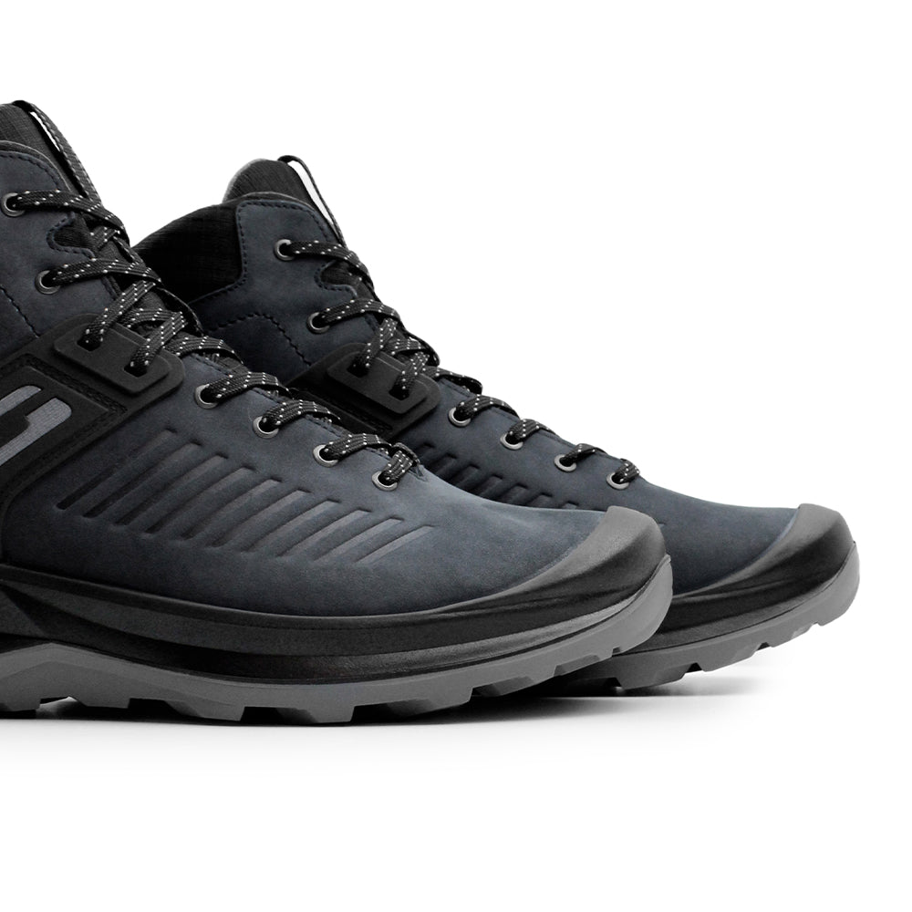 Minfot Granit Mid Kängor Unisex Vattenavvisande TEX Nubuck Svart