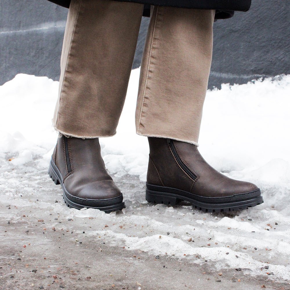 Minfot Dubbskor Haga Skinn Ull Brun