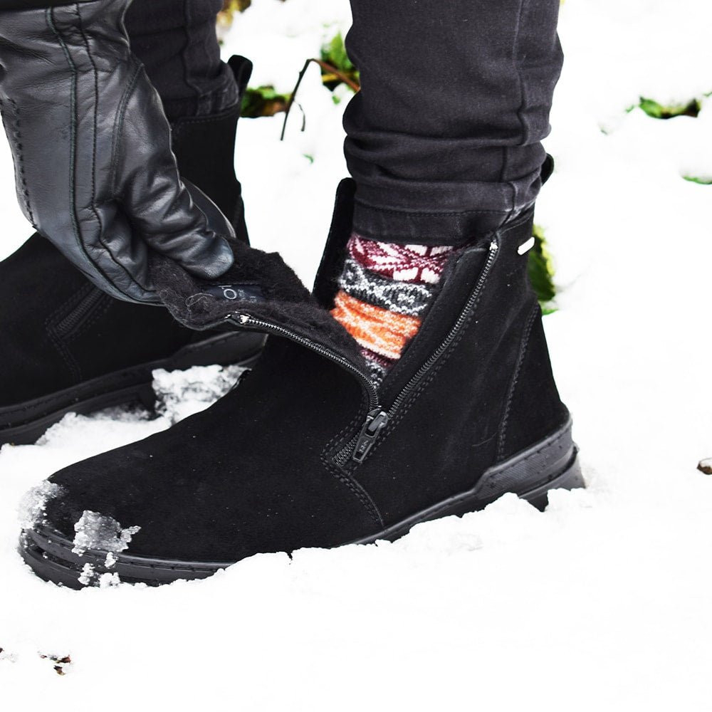 Minfot Dubbskor Kalix Mocka Ull Svart