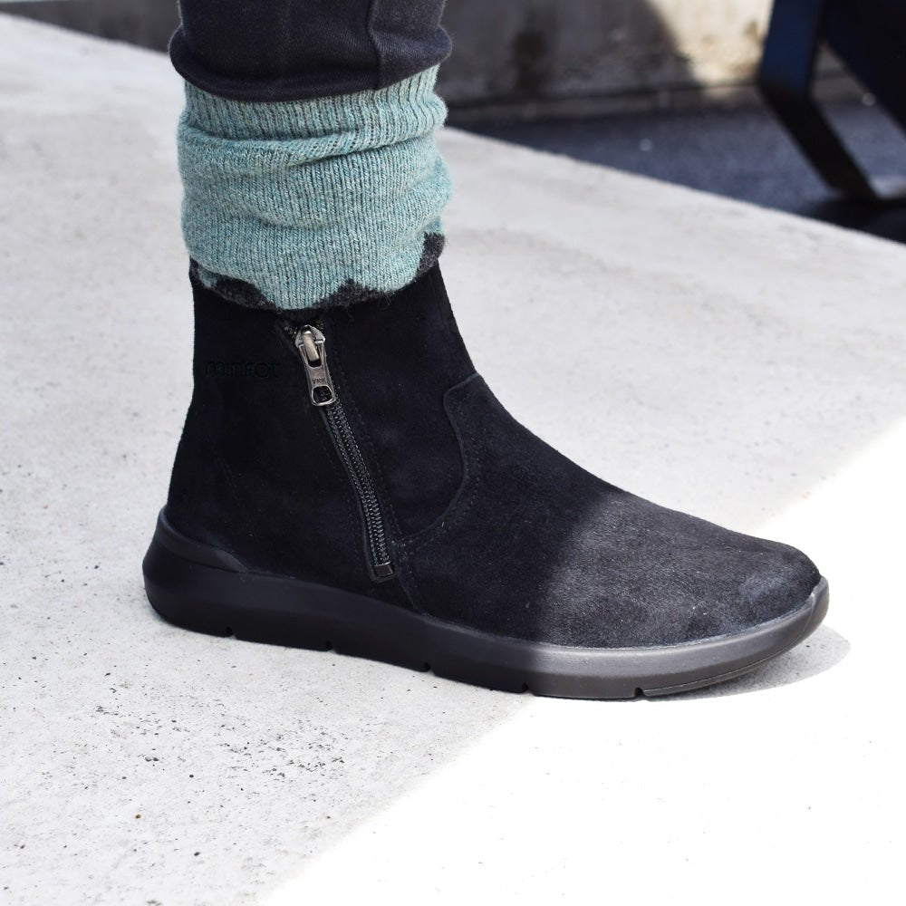 Minfot Lea Boots Stretch Dragkedja Svart