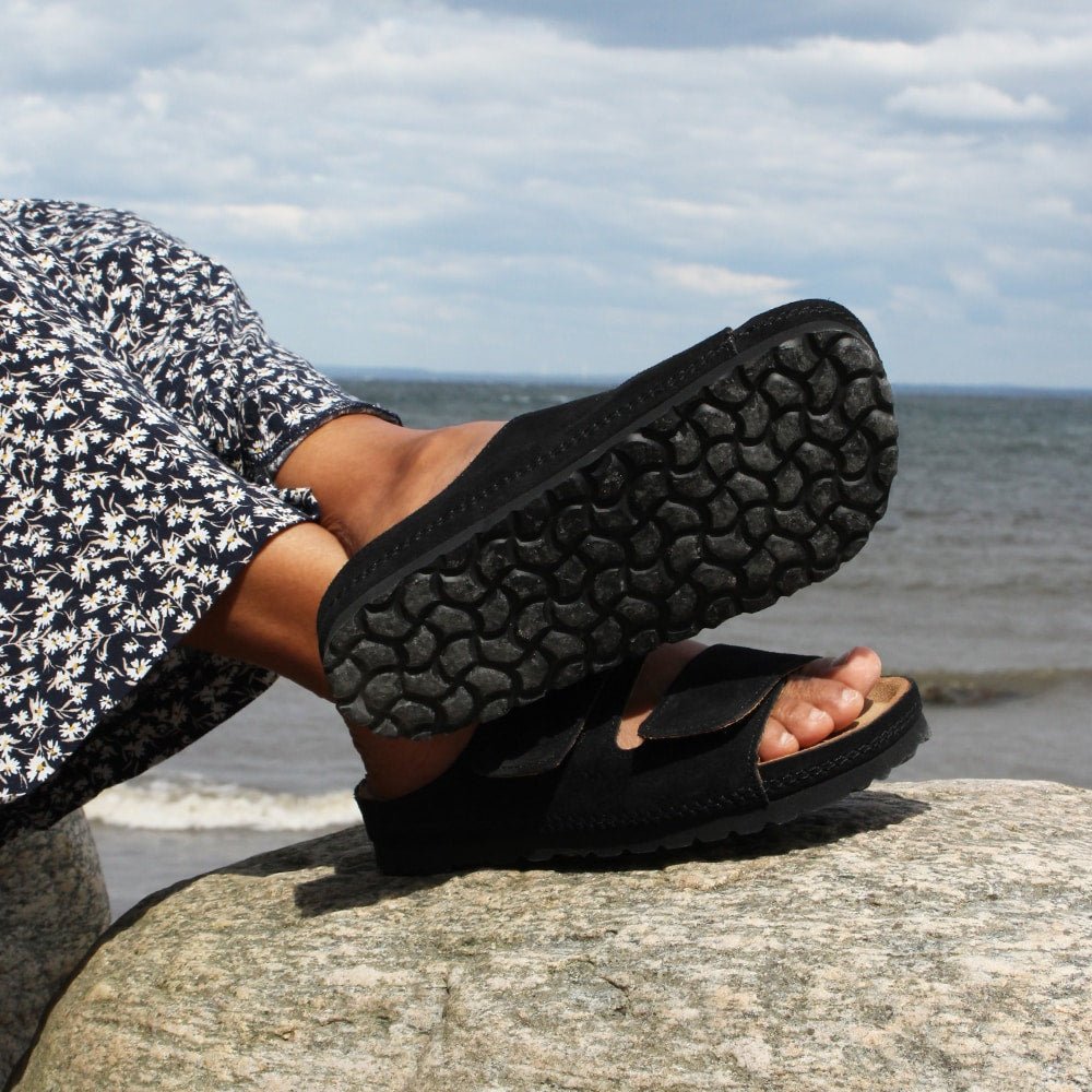 Minfot Luma Sandaler Kardborre Mocka Unisex Svart