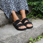 Minfot Luma Sandaler Kardborre Mocka Unisex Svart