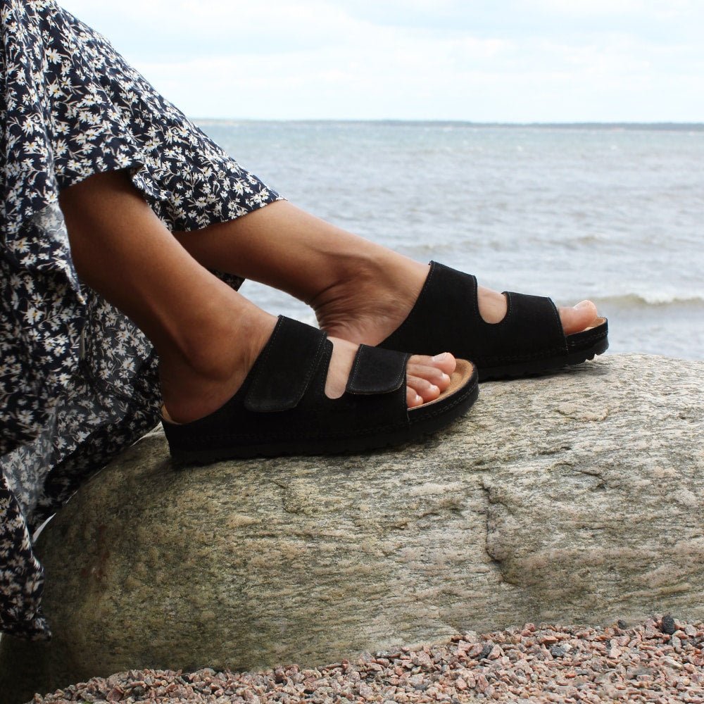 Minfot Luma Sandaler Kardborre Mocka Unisex Svart