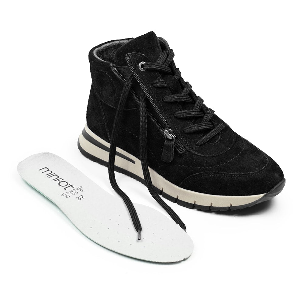 Produktbild 7 - Minfot Luna Hög Sneaker Mocka Svart