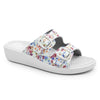 Minfot Massage Sandaler Blommig Vit