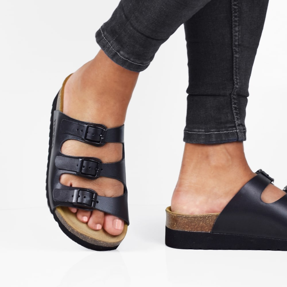 Minfot Sandal Mjuk Bio Svart Nappa