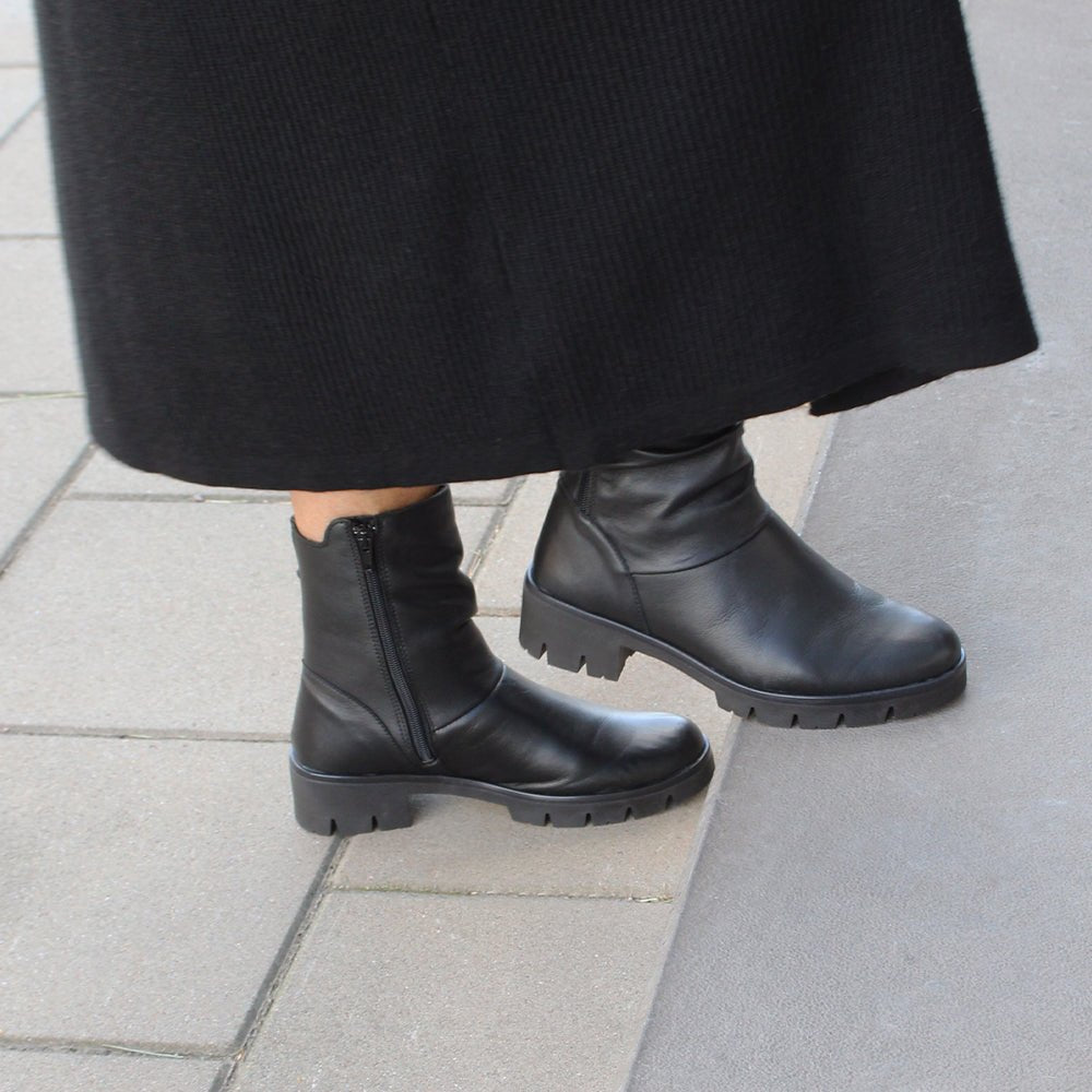 Produktbild 12 - Minfot Noa Boots med låg klack Zip Stretch Läder Svart