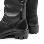 Minfot Noa Boots med låg klack Zip Stretch Läder Svart