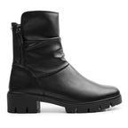 Minfot Noa Boots med låg klack Zip Stretch Läder Svart