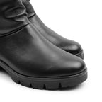 Minfot Noa Boots med låg klack Zip Stretch Läder Svart