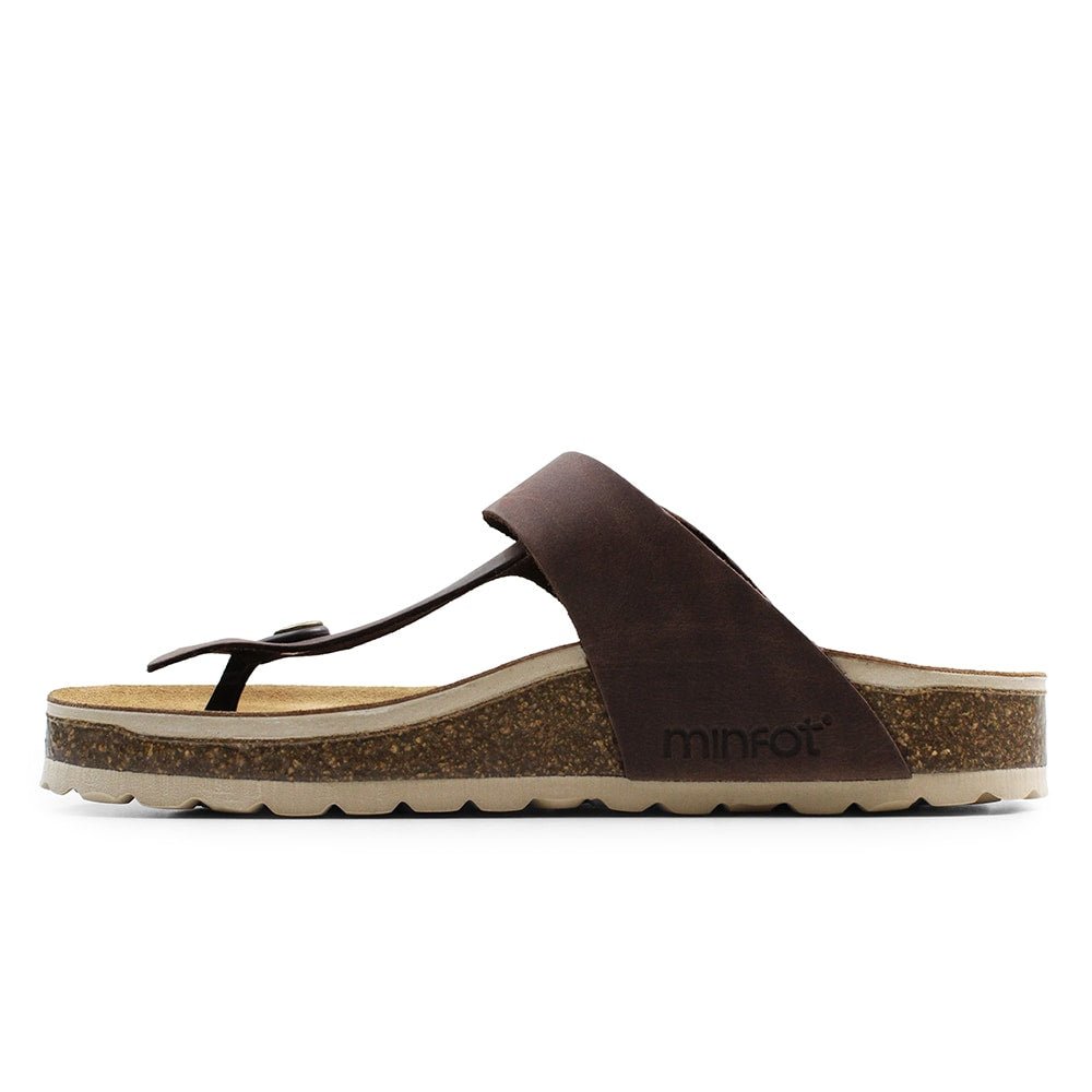 Minfot Noa Tåsandaler Läder Primo Soft Mörkbrun