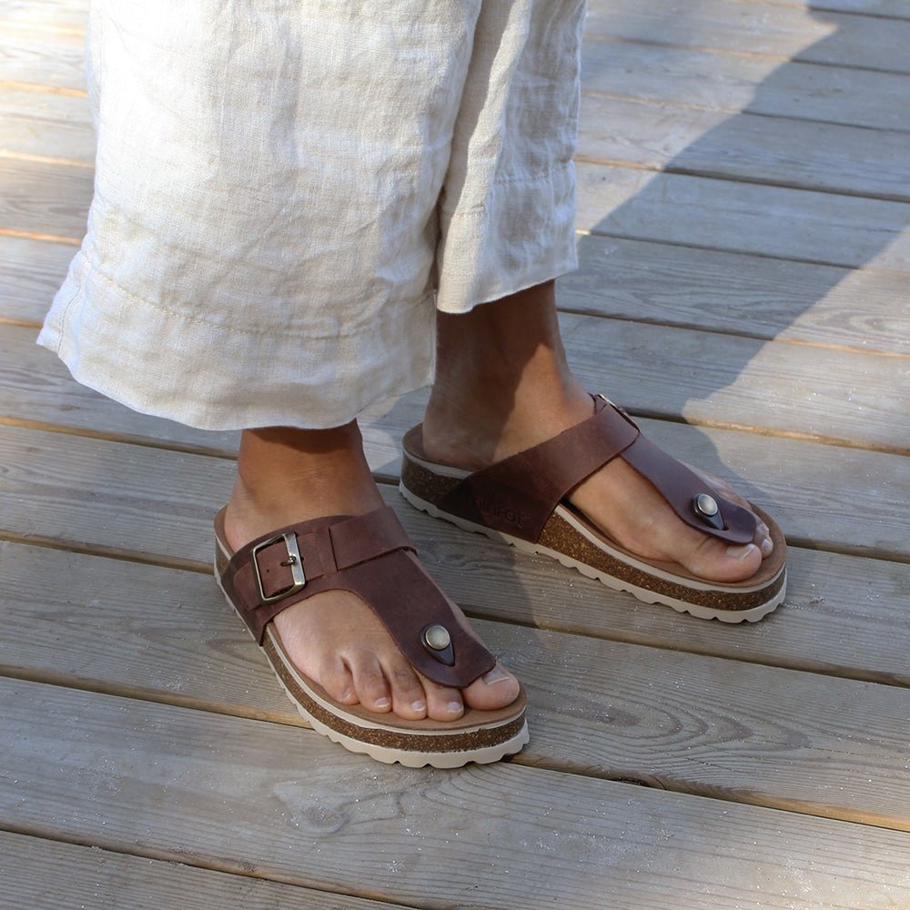 Produktbild 2 - Minfot Noa Sandaler Tådelare Läder Primo Soft Mörkbrun