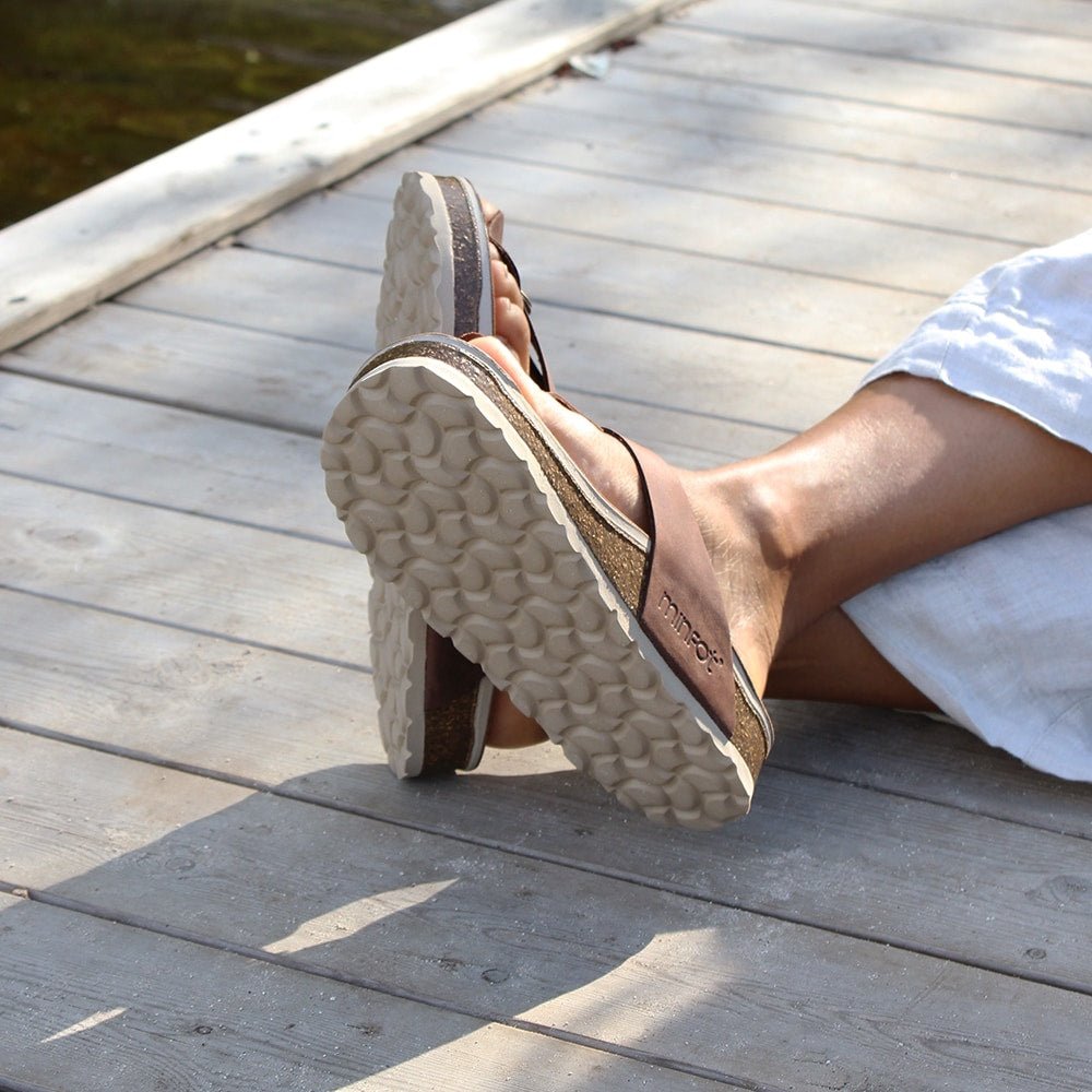 Minfot Noa Tåsandaler Läder Primo Soft Mörkbrun