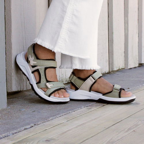 Minfot Nyhamn Sandaler Dam Green Beige