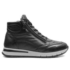 Minfot Pim Hög Sneaker Dam Bred Skinn Svart