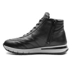 Minfot Pim Hög Sneaker Dam Bred Skinn Svart