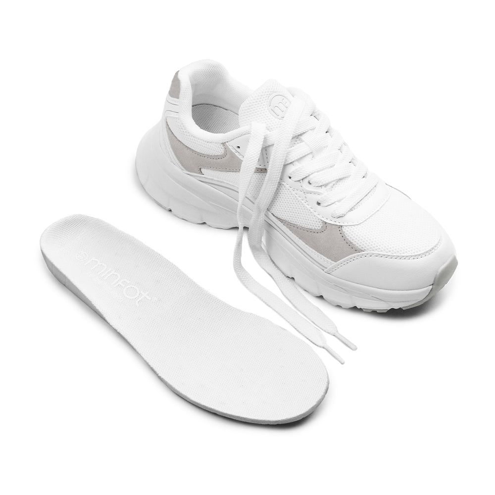 Minfot Sneaker Joy Dam Mesh Mocka Vit