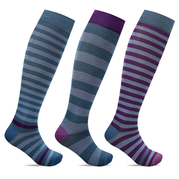 Minfot-Randiga-Stodstrumpor-Bambu-Fjord