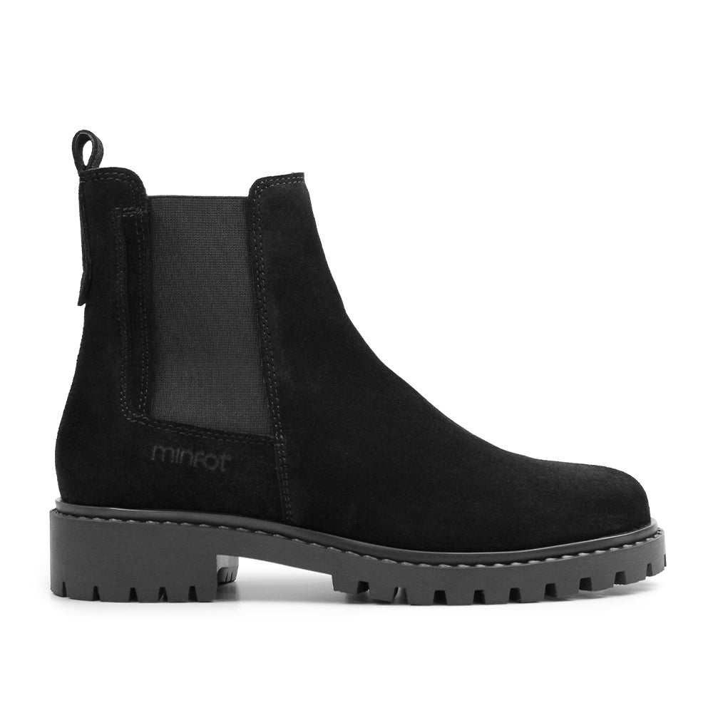 Produktbild 3 - Minfot Ribe Chelsea Boots Zip Mocka Svart