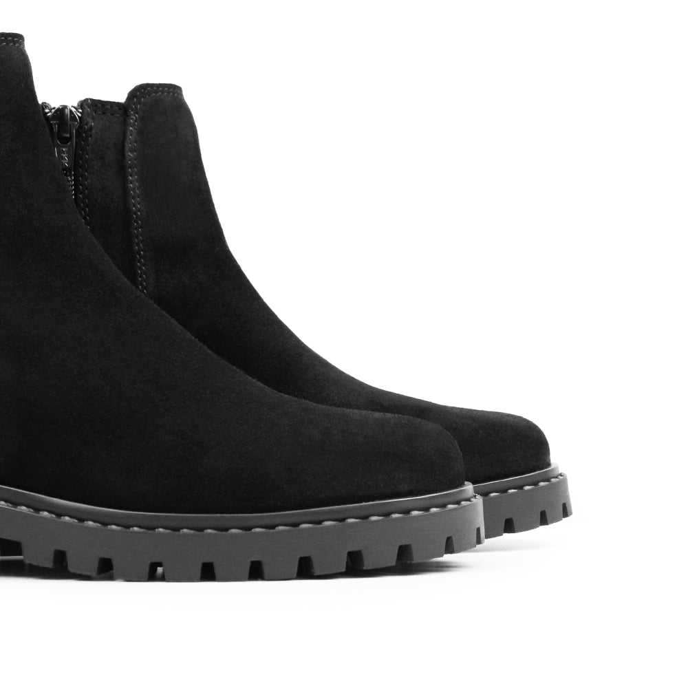 Produktbild 9 - Minfot Ribe Chelsea Boots Zip Mocka Svart